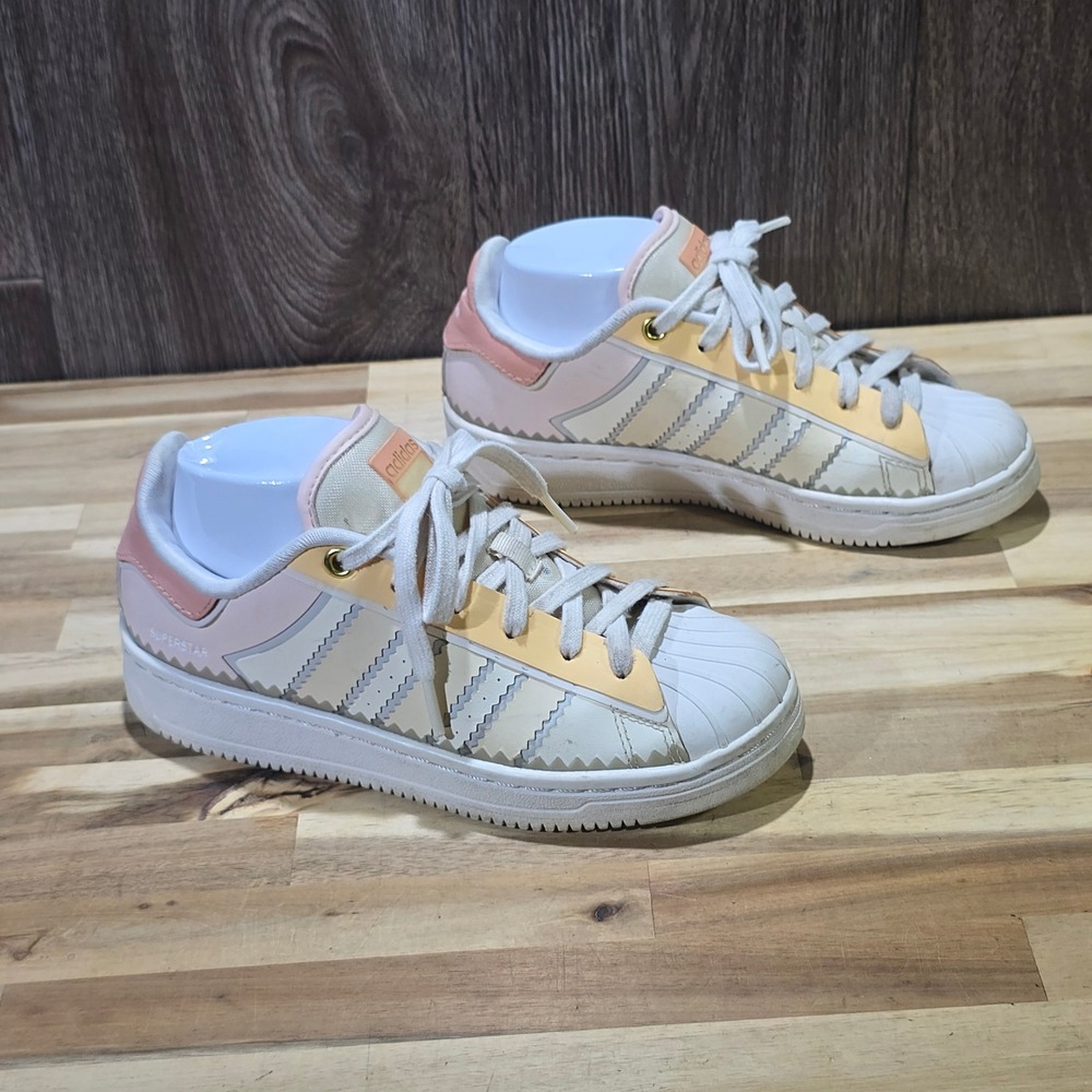 Adidas Superstar Womens Shoes Size 5 White Pink Yellow H05638 Shell Toe Sneakers - Picture 16 of 16